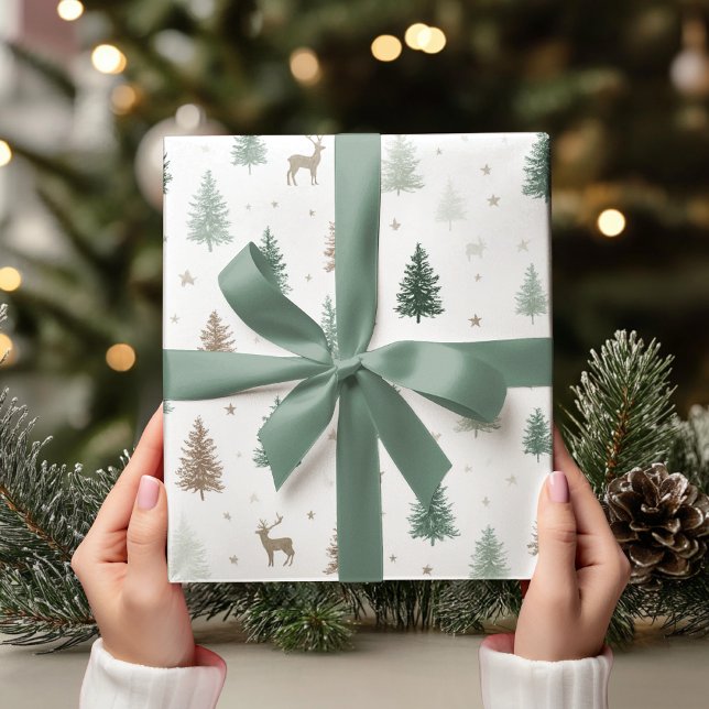 Minimale Wald-Weihnachten  Geschenkpapier (Von Creator hochgeladen)