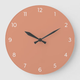 Minimale Wall-Uhr - Korallenrosa Große Wanduhr