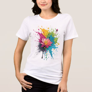 Minimale Wasserfarbflecken-Kunst drucken  Tri-Blend Shirt