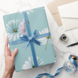 Minimale Wasserfarbmuster mit blauer Minze und Gän Geschenkpapier