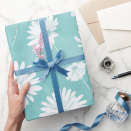 Minimale Wasserfarbmuster mit zarten blauen Minze- Geschenkpapier