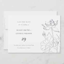 Minimale Wasserlilie Blumenkarte Save the Date Dankeskarte