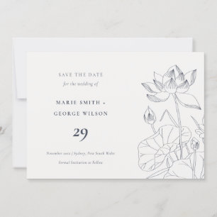 Minimale Wasserlilie Blumenkarte Save the Date Dankeskarte