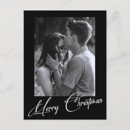Minimale Weihnachten | Einfaches Schwarz-Weiß-Foto Postkarte