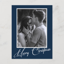 Minimale Weihnachten | Einfaches Schwarz-Weiß-Foto Postkarte