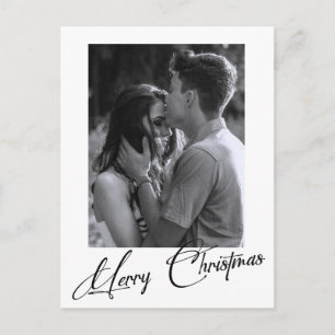 Minimale Weihnachten Einfaches Schwarz-Weiß-Foto Postkarte