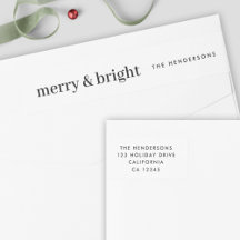 Minimale Weihnachten Frohe und helle Rücksendeadre