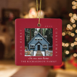 Minimale Weihnachten in unserem neuen Zuhause 2 Fo Keramikornament