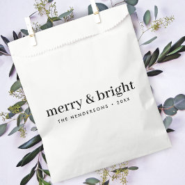 Minimale Weihnachten | Merry and Bright Simple Whi Geschenktütchen