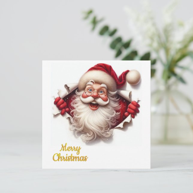 Minimale Weihnachts-Postkarte | Linienkunst  | Kal Feiertagskarte (Stehend Vorderseite)