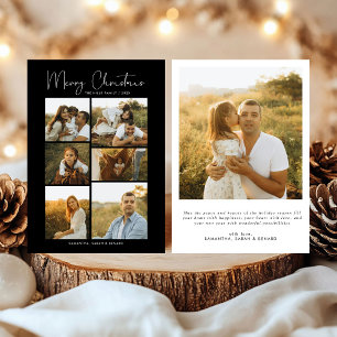 Minimale Weihnachts-Schriftfamilie 7 Fotos Feiertagskarte