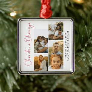 Minimale Weihnachts-Segen-Schriftfamilie 5 Fotos Ornament Aus Metall