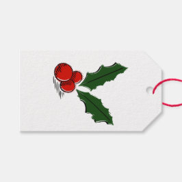 Minimale Weihnachts-Stechpalme Geschenkanhänger