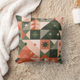 Minimale Weihnachtsbaum- und Sternengeometrie Kissen