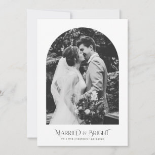 Minimale Weihnachtsbogen-Hochzeitsankündigung Karte