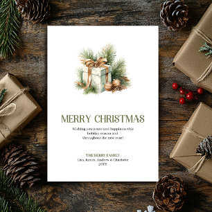 Minimale Weihnachtsgeschenk-Feiertagskarte Beige G Feiertagskarte