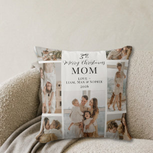 Minimale Weihnachtsgeschenk-Fotocollage für Mama Kissen