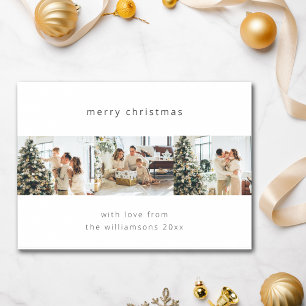 Minimale Weihnachtsgrüße 4 Foto-Collage Horizontal Feiertagskarte