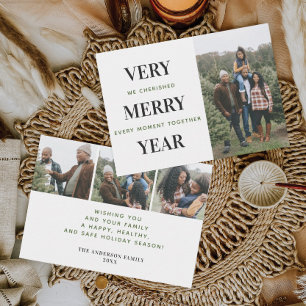 Minimale Weihnachtskarten für das Foto mit viel Sp Dankeskarte