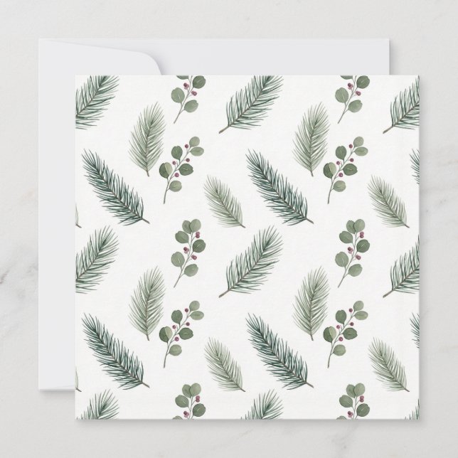 Minimale Weihnachtskiefern-Muster, Skandi-Stil Karte (Vorderseite)