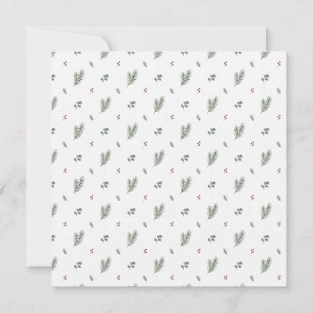 Minimale Weihnachtspattern, Kiefer, Beeren Karte (Vorderseite)