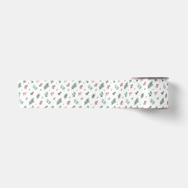 Minimale Weihnachtspattern, Kiefer & Beeren Satinband