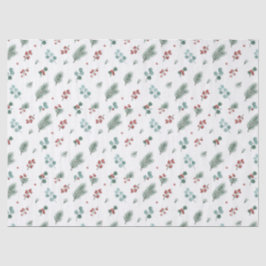 Minimale Weihnachtspattern, Kiefer & Beeren Seidenpapier