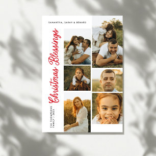 Minimale Weihnachtssegen-Schriftfamilie 6 Fotos Feiertagskarte