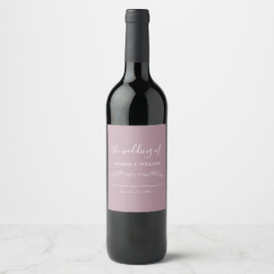 Minimale Weinflaschenetikette mit Blatt-Monogramm  Weinetikett