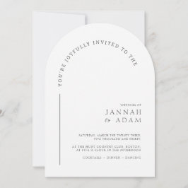 Minimale weiße Architektur Hochzeit Einladung
