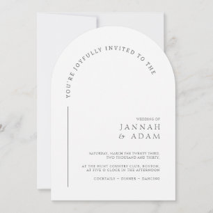 Minimale weiße Architektur Hochzeit Einladung