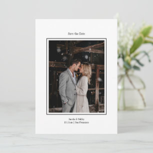 Minimale weiße elegante Hochzeit benutzerdefiniert Save The Date