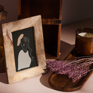 minimale Weiße Linie zeichnend abstraktes Plakat