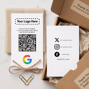 Minimale weiße moderne Geschäftskundenbewertung QR Begleitkarte