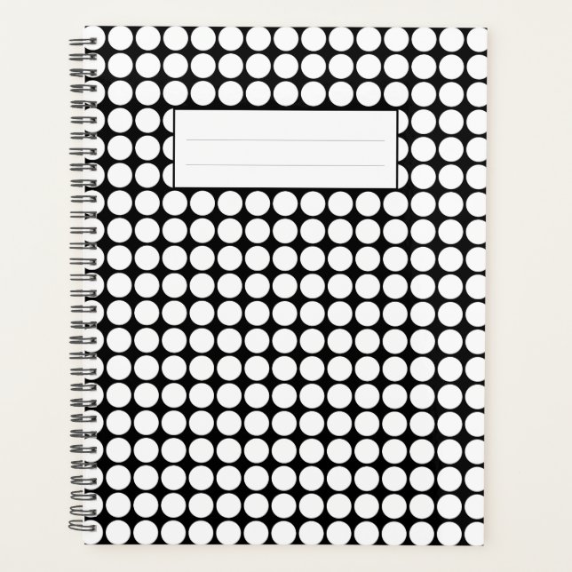 Minimale weiße Punkte auf massivem schwarzen Hinte Planer (Vorderseite)