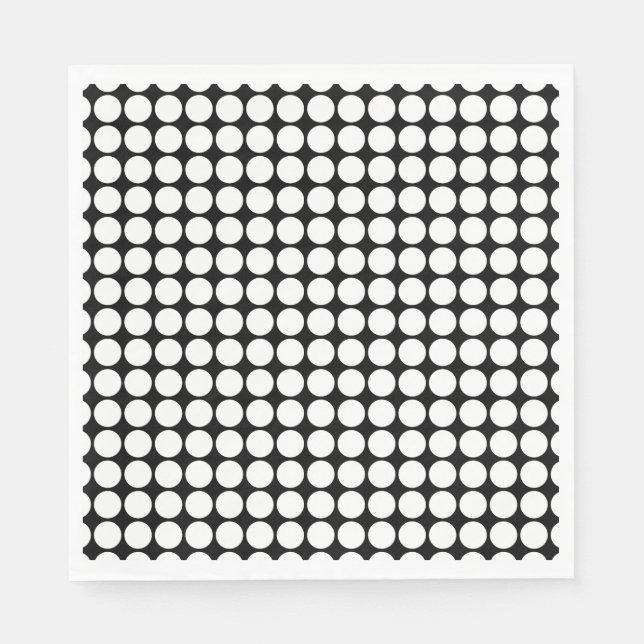Minimale weiße Punkte auf massivem schwarzen Hinte Serviette (Vorderseite)