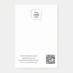 Minimale weiße QR-Branding-Notizdesign Post-it Klebezettel