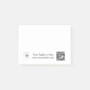 Minimale weiße QR-Geschäftslogo-Notizdesign Post-it Klebezettel