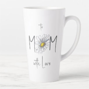 Minimale weiße Wasserfarbe Gänseblümchen Mama Mutt Milchtasse