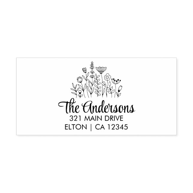 Minimale Wildblume Gummistempel (Prägung)