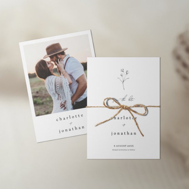 Minimale Wildblume Hochzeit Save The Date (Von Creator hochgeladen)