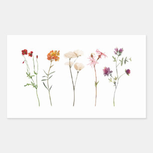 Minimale Wildblume Lesbische Blütenhochzeit Rechteckiger Aufkleber