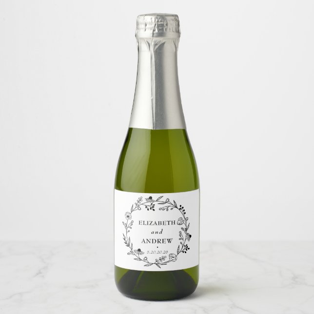 Minimale Wildblume | Wreath Wedding Wine (Vorderseite)