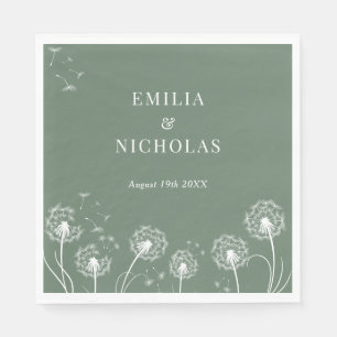 Minimale Wildblumen-Hochzeit  Serviette