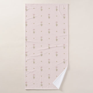 Minimale Wildblumenmuster mit Punkten Badehandtuch