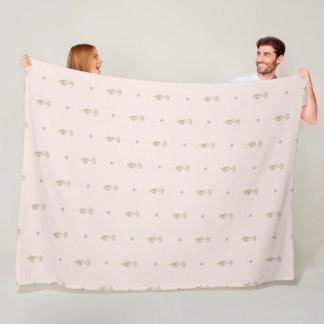 Minimale Wildblumenmuster mit Punkten Fleecedecke