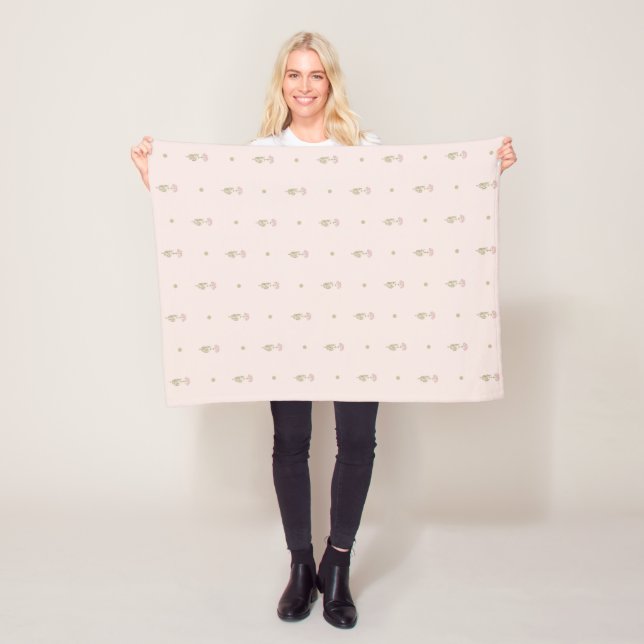 Minimale Wildblumenmuster mit Punkten Fleecedecke (Beispiel)