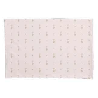 Minimale Wildblumenmuster mit Punkten Kissenbezug