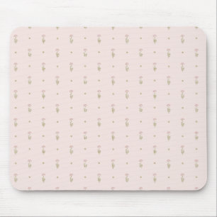 Minimale Wildblumenmuster mit Punkten Mousepad
