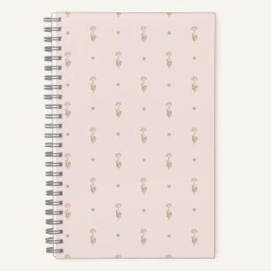Minimale Wildblumenmuster mit Punkten Notizbuch